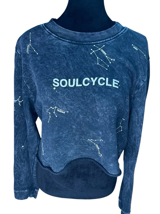Tops - SoulCycle Casey Cropped Astrology Sweatshirt – Black/Gray – Size XS
